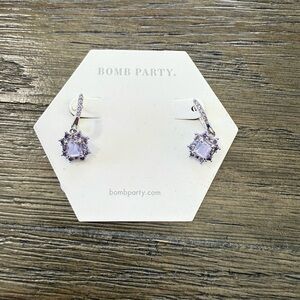 Bomb Party Purple Crystal Drop Earrings